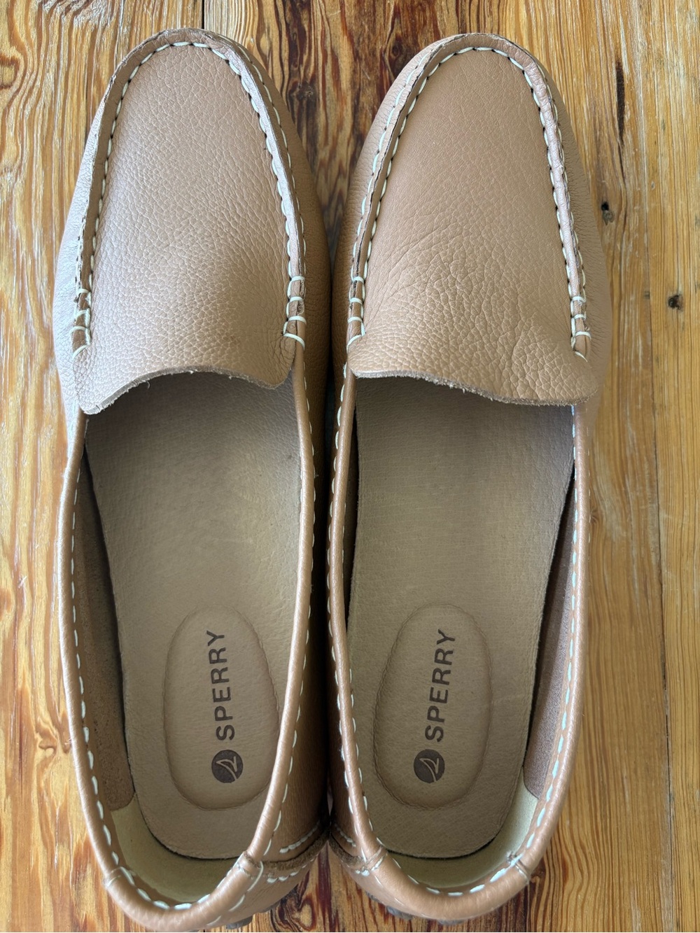 Sperry Tan Leather Slip-On Moccasin Loafers